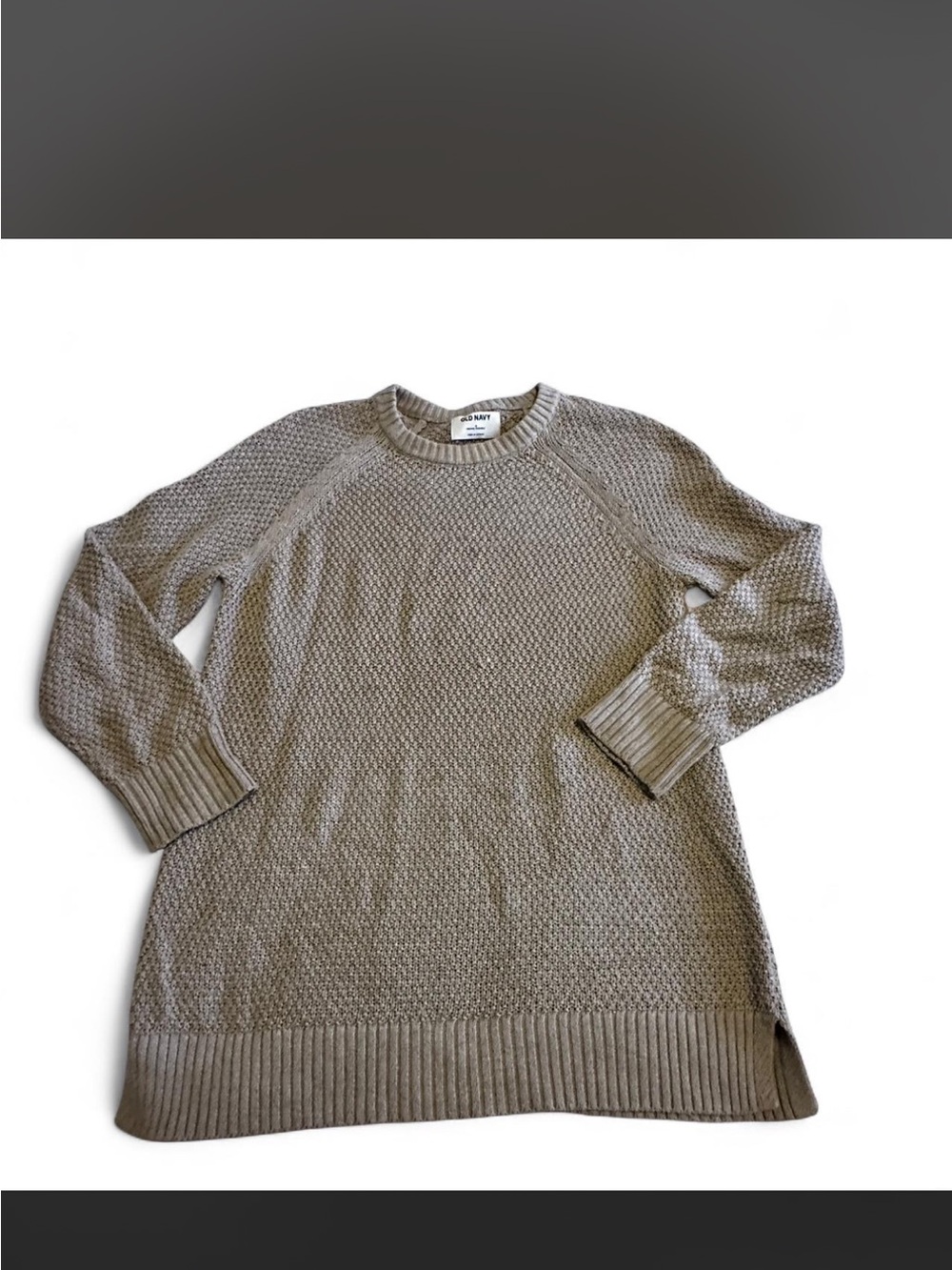 Old Navy Women's Taupe Crewneck Textured Sweater